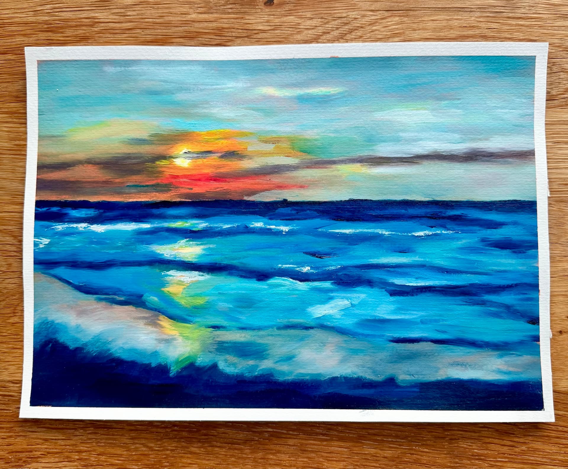 Sonnenuntergang am Meer - Kunstwerk von Anja Boos