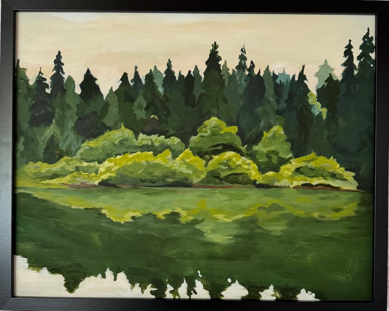 Bergsee an einem regnerischen Tag